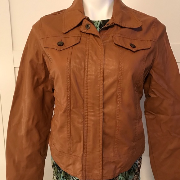 {BOGO} Joujou Faux Leather Jacket - Saddle - Picture 2 of 7
